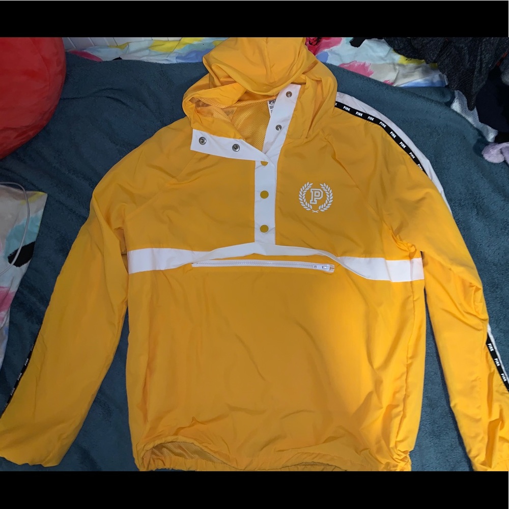 bright yellow windbreaker